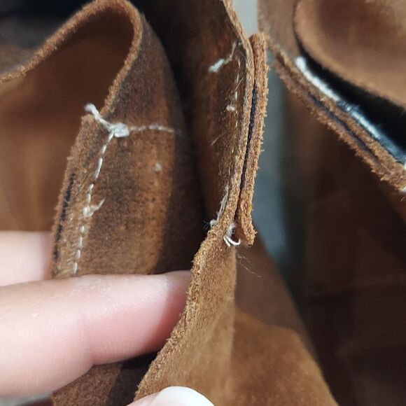Sundance Catalog Caramel Slouchy Suede Pull-On Ankle Booties Sz 37 - Picture 8 of 10